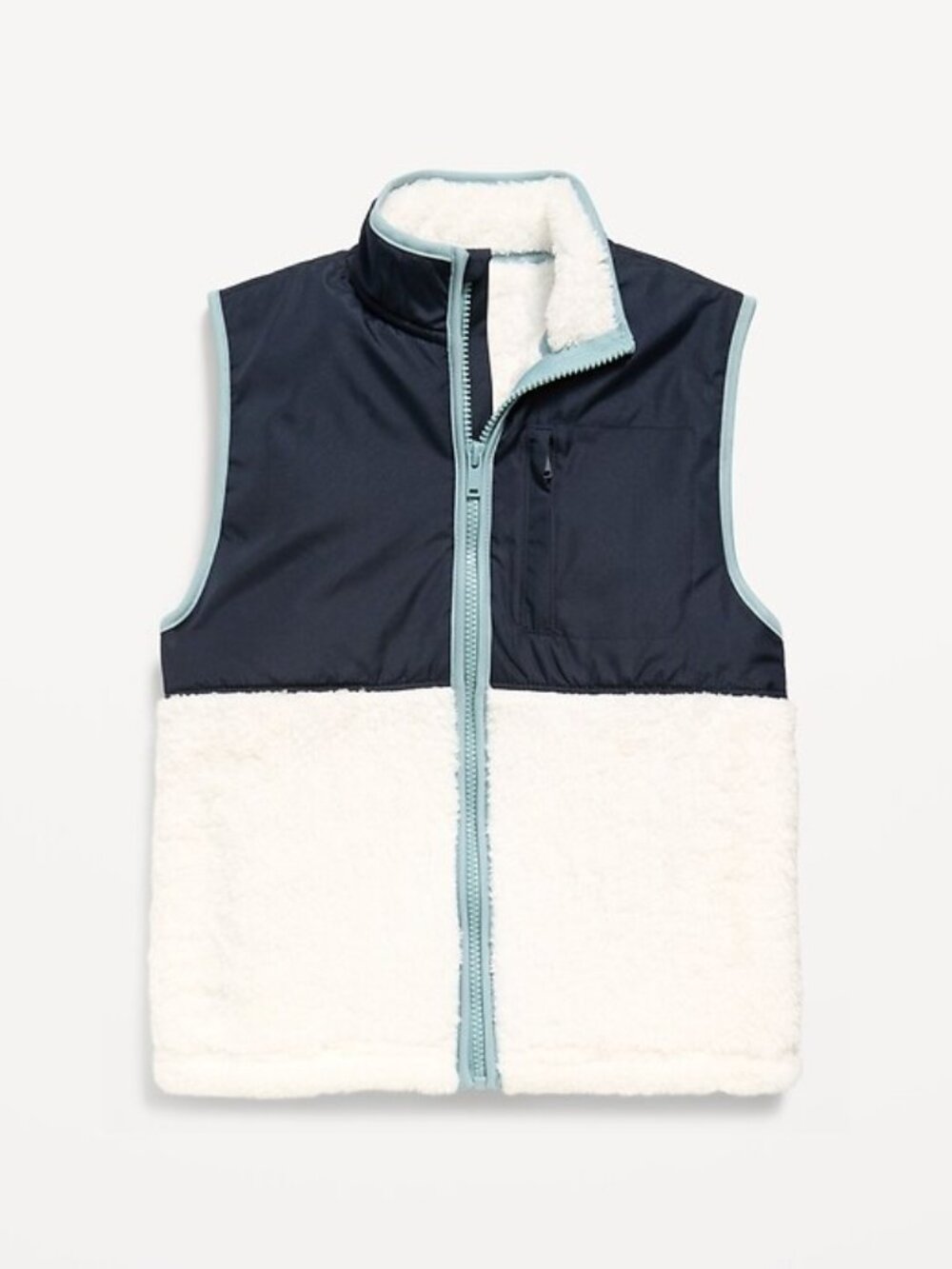 OLD NAVY Boys' Sherpa Utility Vest Size L in Sea Salt